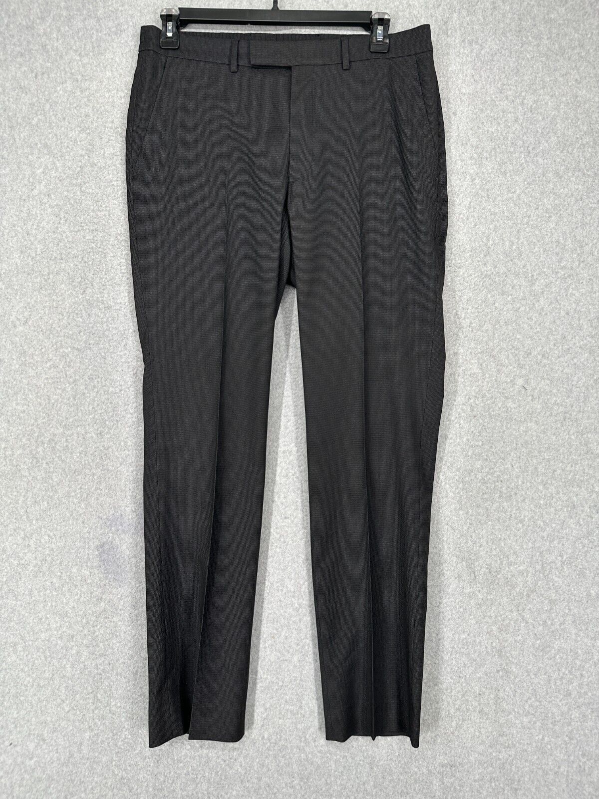 Kenneth Cole Suit Size 46R 40x32 Black White Pindot Slim Fit Ready Flex 2-Piece