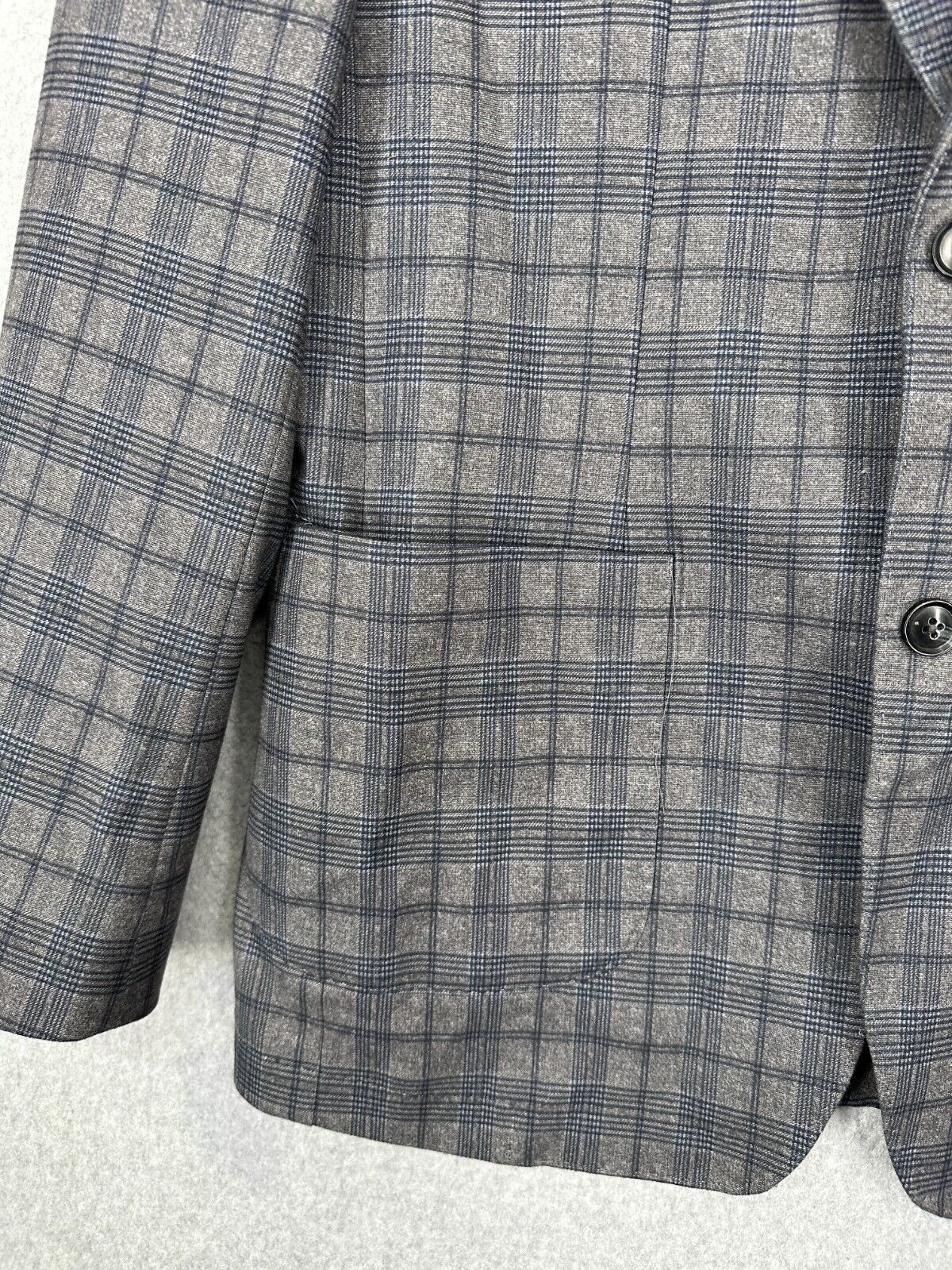 Bar III Sport Coat Mens Size 40S Gray Windowpane Plaid Slim Fit NWT $295