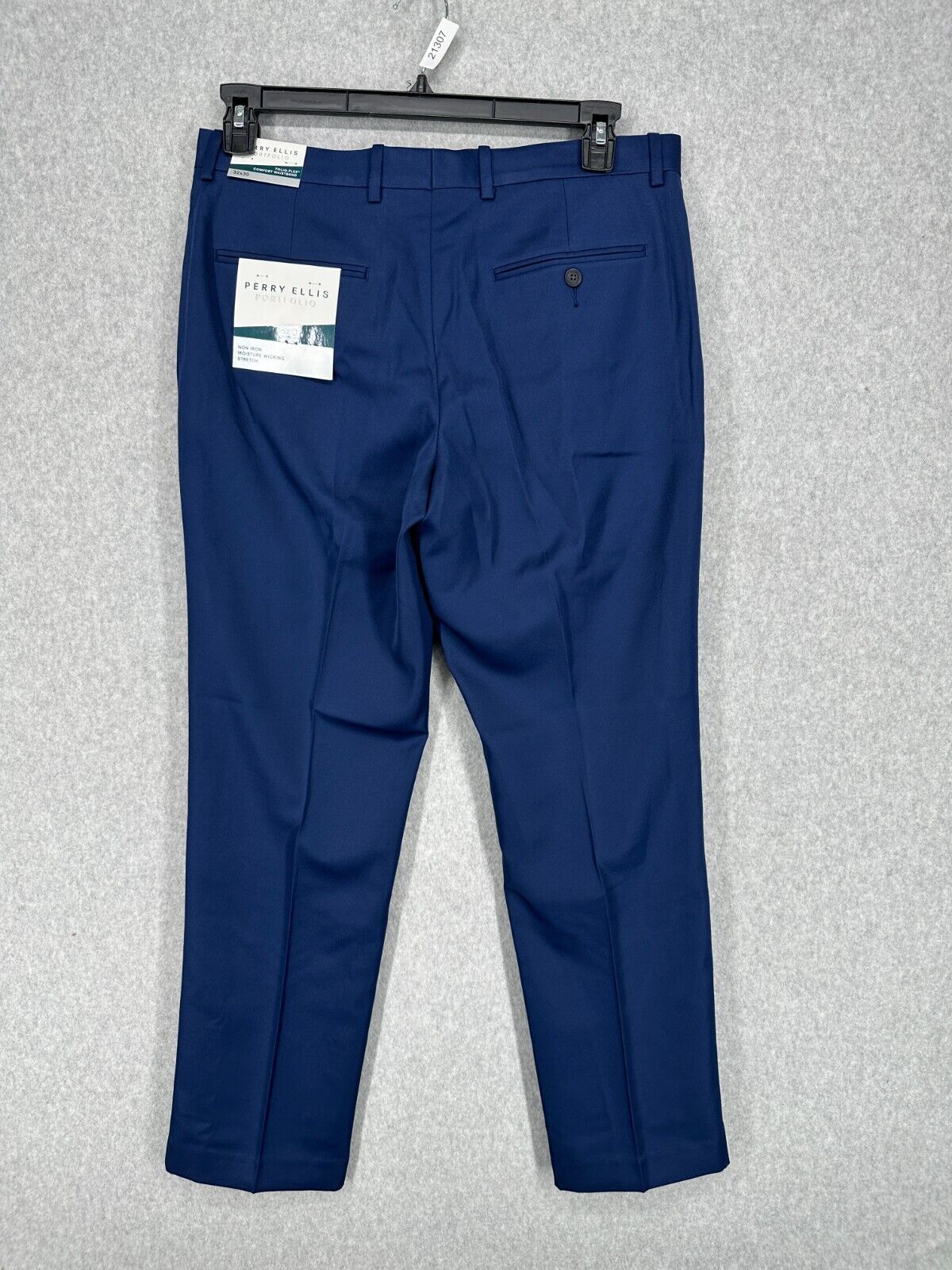 Perry Ellis Dress Pants Mens Size 32x30 Blue Folio-Flex Modern Fit