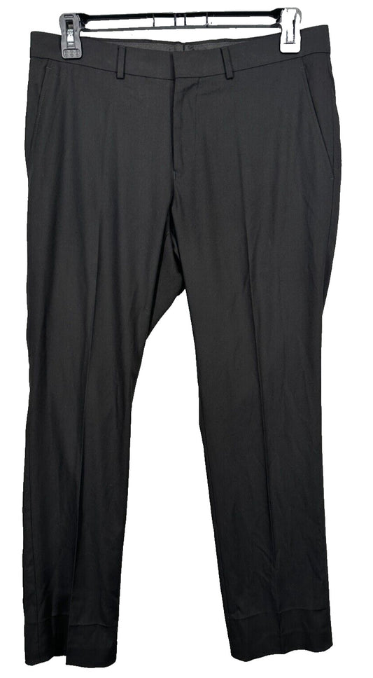 Kenneth Cole Reaction Suit Pants Mens Size 34x30 Black Slim Ready Flex PreOwned