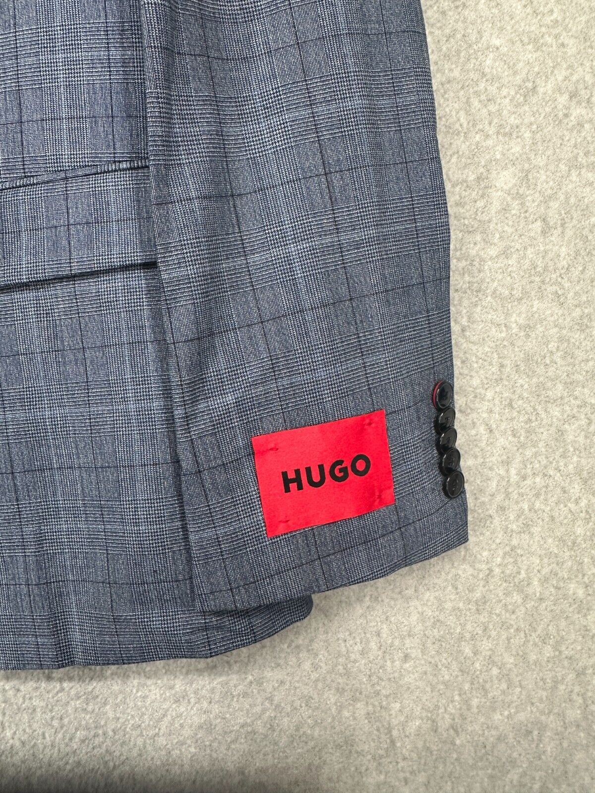 HUGO Suit Jacket Mens Size 36S Blue Plaid Modern Fit Wool Blend NWT $545