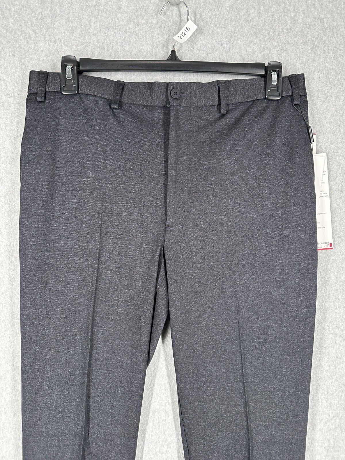 Calvin Klein Dress Pants Mens Size 36x34 Gray Knit Slim Fit Elastic Waist NWOT