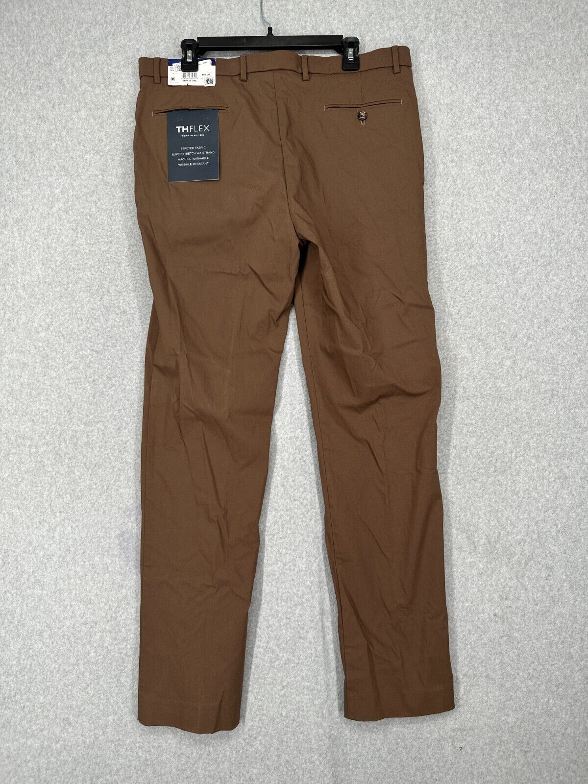 TOMMY HILFIGER Dress Pants Mens Size 36x34 Brown Solid Stretch Performance NWT