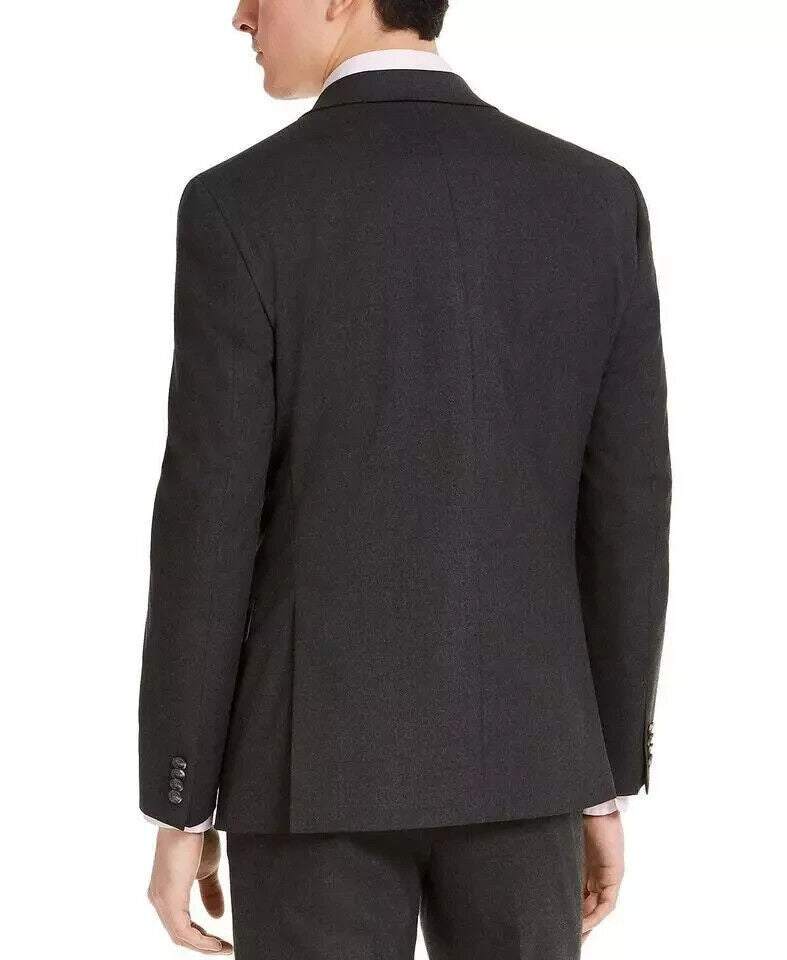 ALFANI Suit Jacket Size 42L Charcoal Gray Solid Slim Fit Stretch NWOT $360