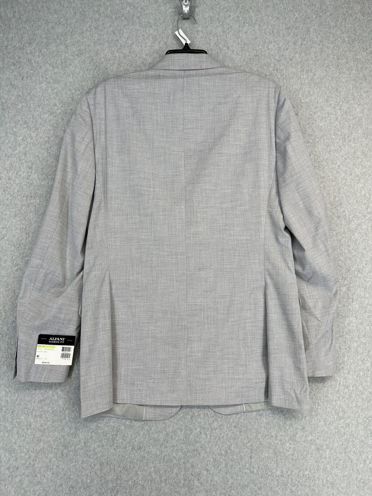 ALFANI Jacket Size 38L Light Gray Solid Classic Fit Stretch NWT $360