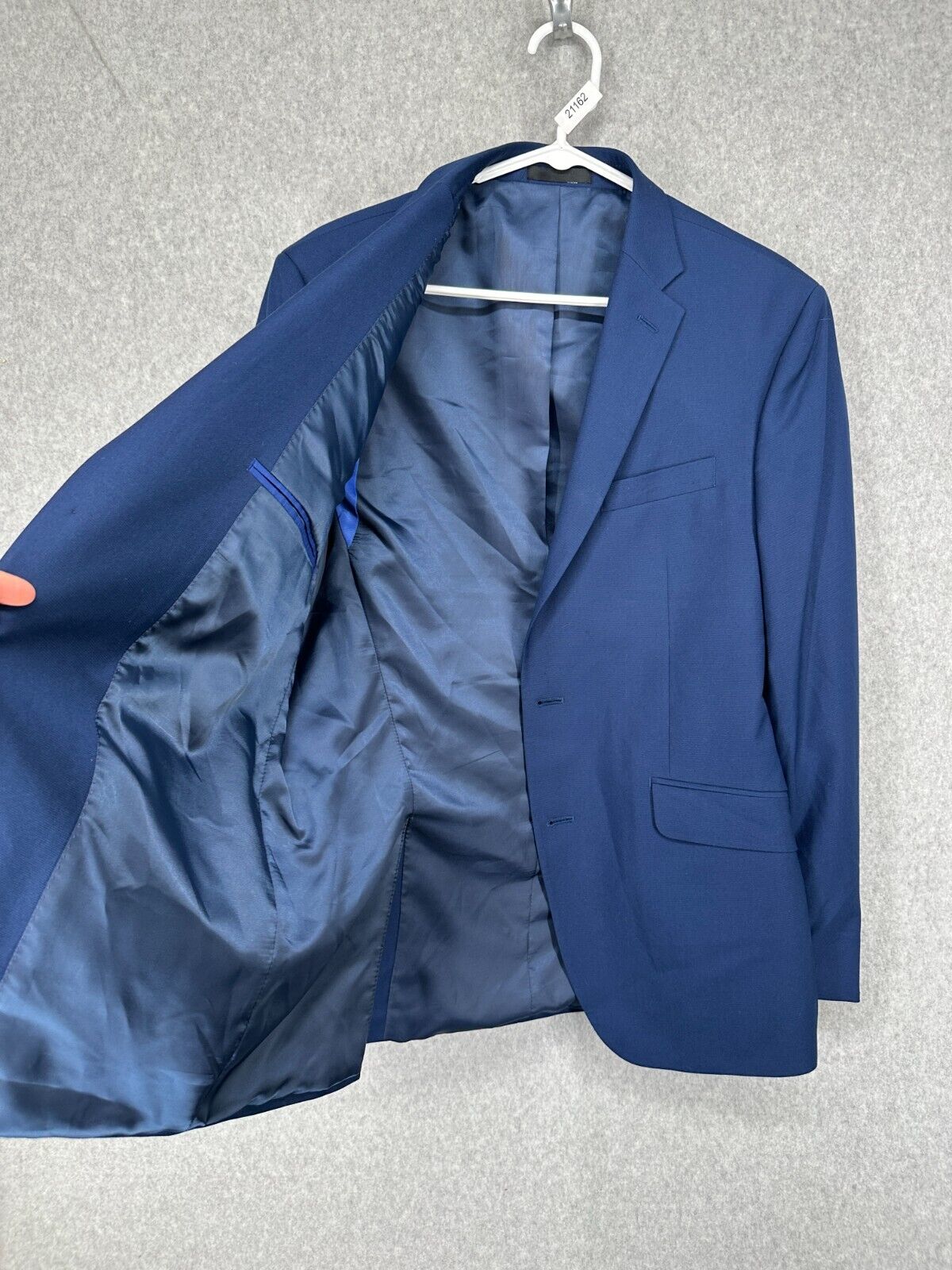 KENNETH COLE Suit Size 42S 36x30 Blue Techni-Cole Slim Fit Stretch 2-Piece