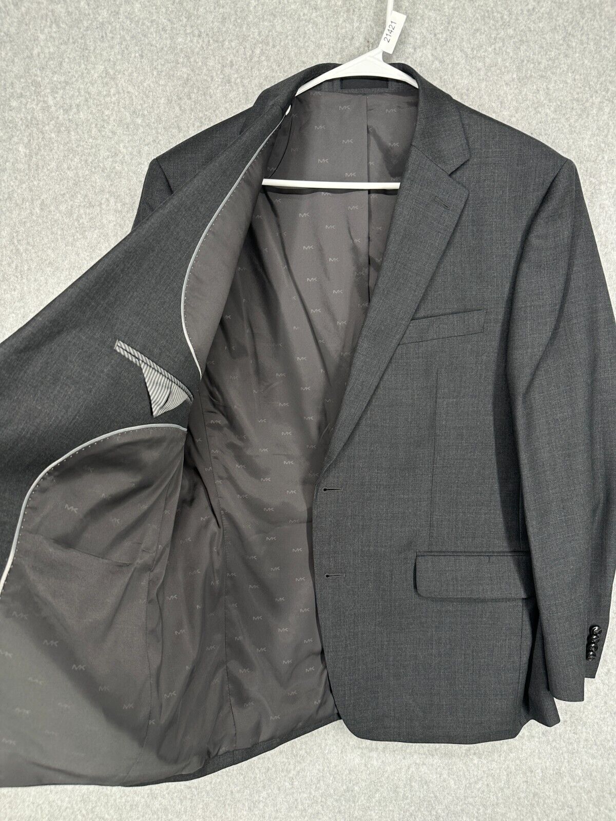 MICHAEL KORS Suit Mens Size 42R 34x32 Charcoal Classic Fit Wool Blend 2-Piece