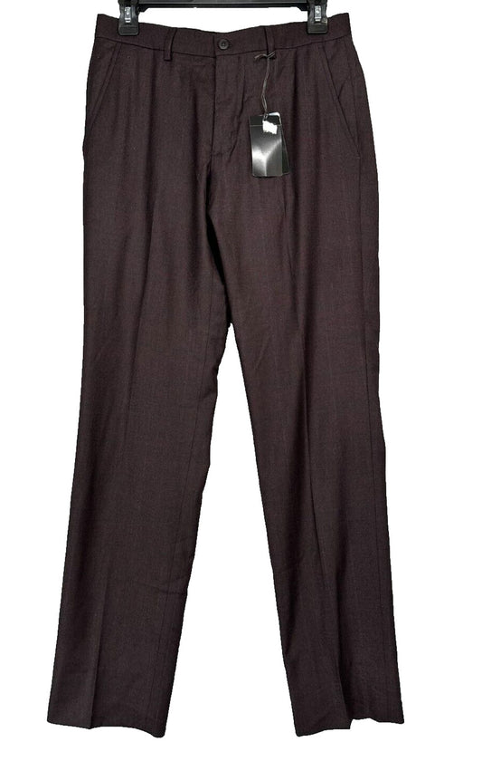 Armani Exchange Dress Pants Mens Size 30x32 Merlot Dark Red Slim Fit Wool NWT