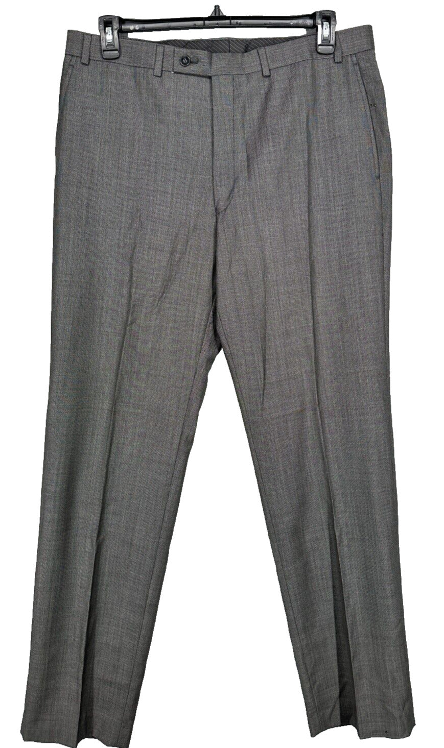 Calvin Klein Dress Pants Mens Size 36x34 Dark Gray 100% Wool WATCH! FLAW