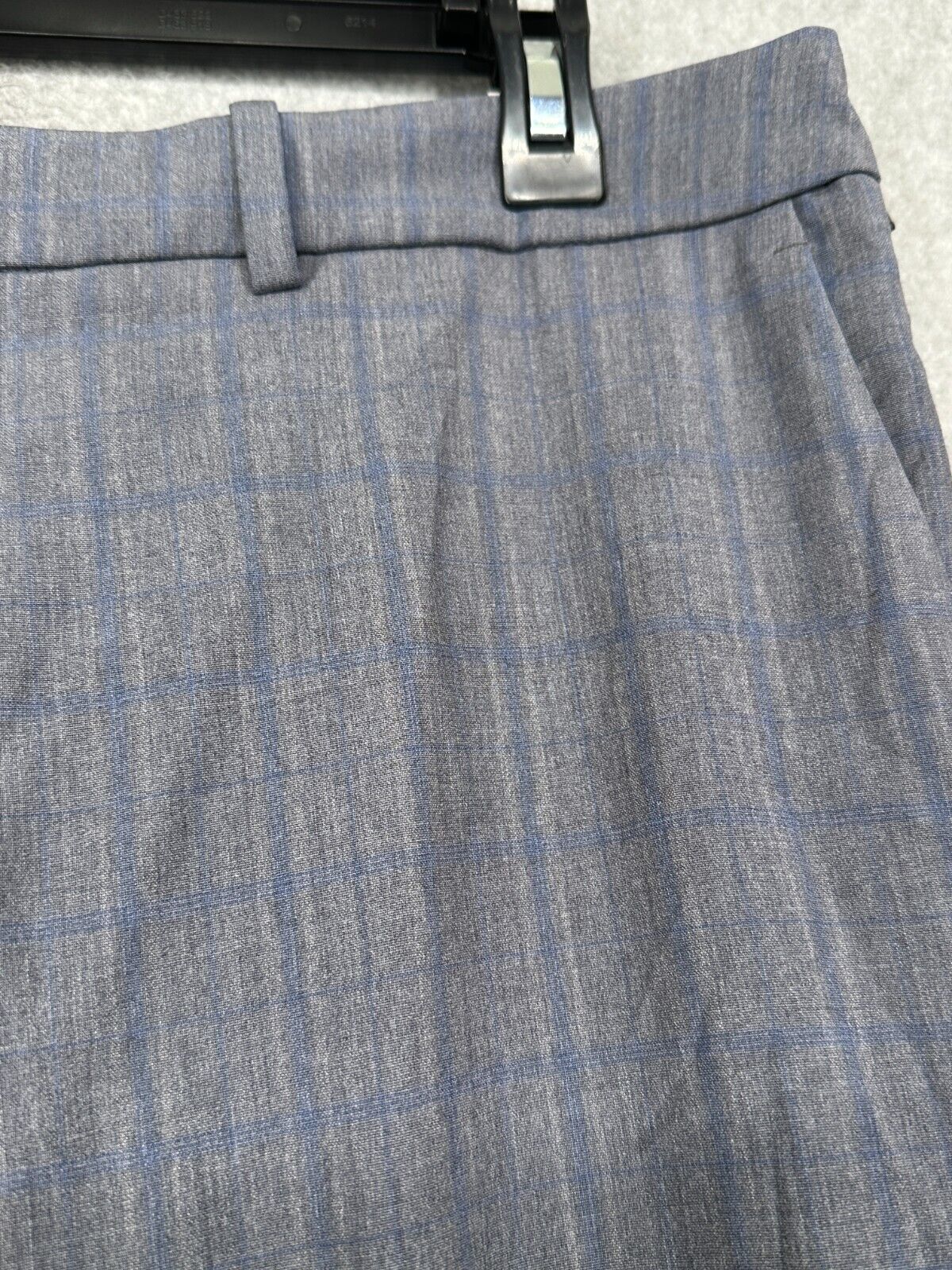 Perry Ellis Dress Pants Mens Size 38x29 Mid Gray Plaid Modern Fit Resolution NWT