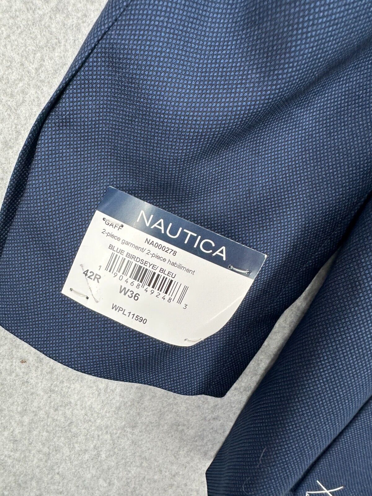 NAUTICA Suit Jacket Mens Size 42R Bluse Birdseye Modern Fit Bi-Stretch NWT