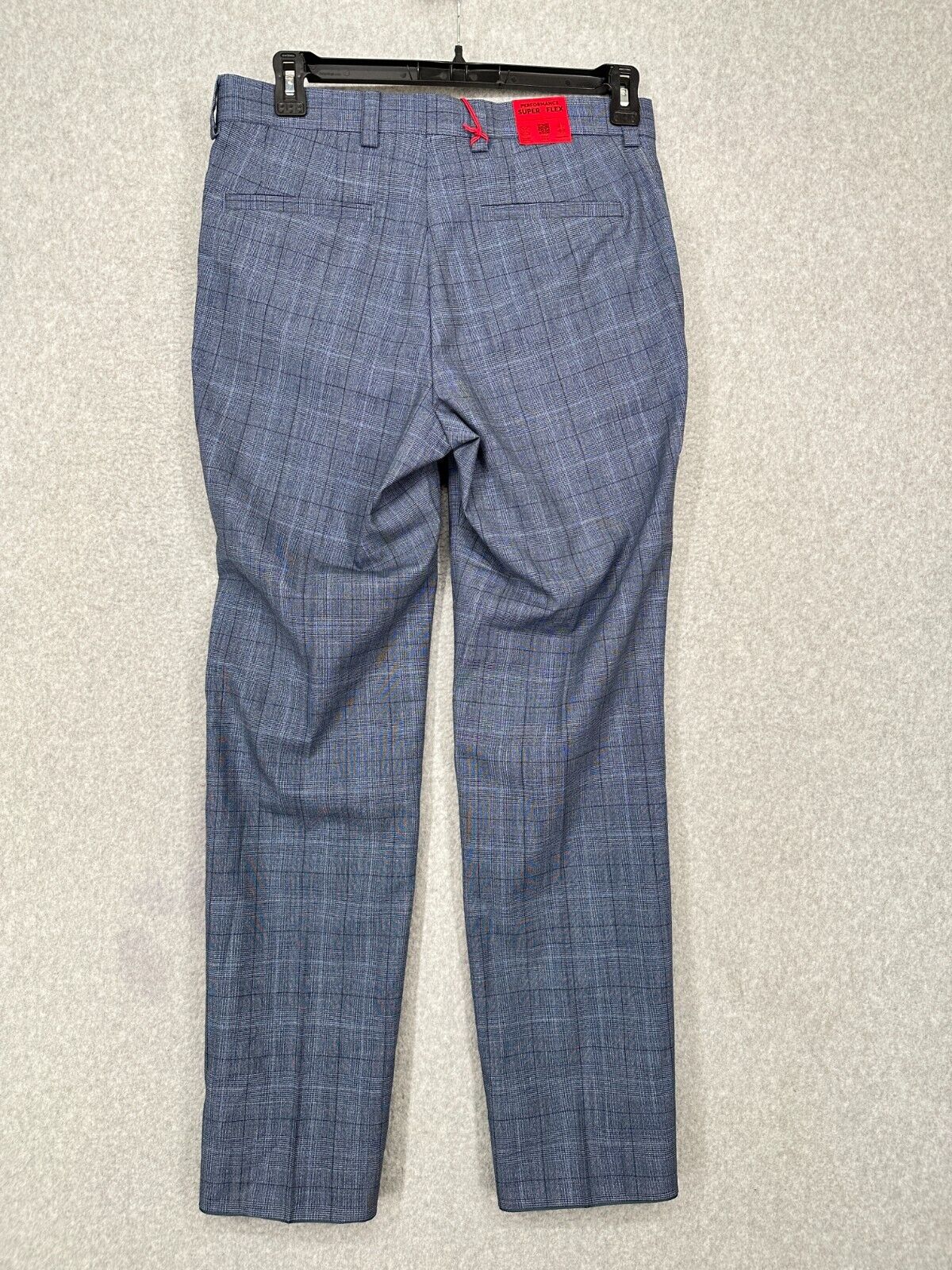 HUGO Suit Pants Mens Size 34x32 Blue Plaid Modern Fit Wool Blend TOM232 NWT $198