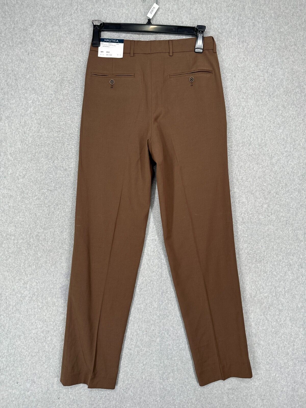 NAUTICA Suit Pants Mens Size 32x32 Brown Solid Modern Fit Bi-Stretch NWT FLAW