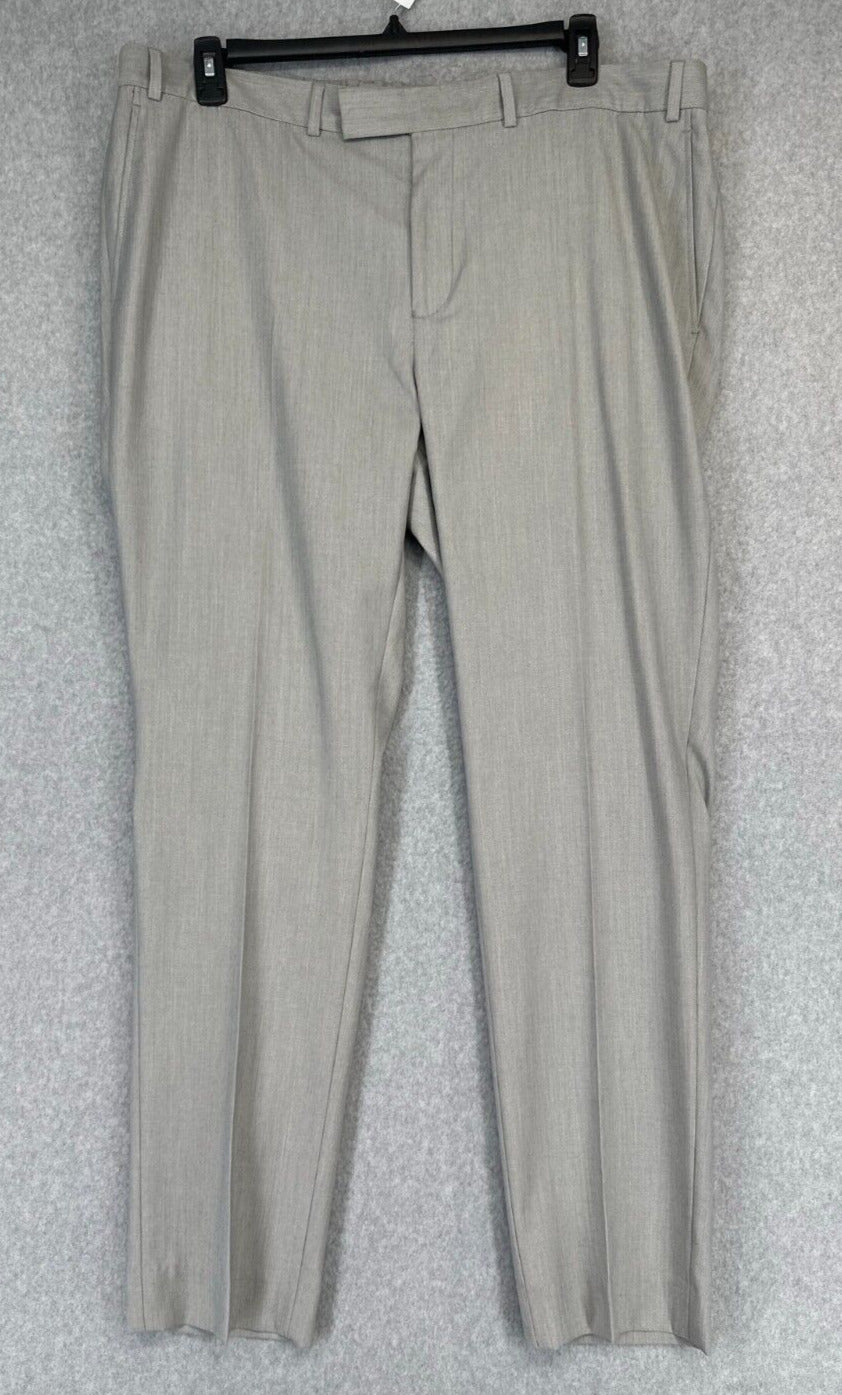 Kenneth Cole Reaction Suit Pants Mens 42x32 Cream Slim-Fit Ready Flex NWT