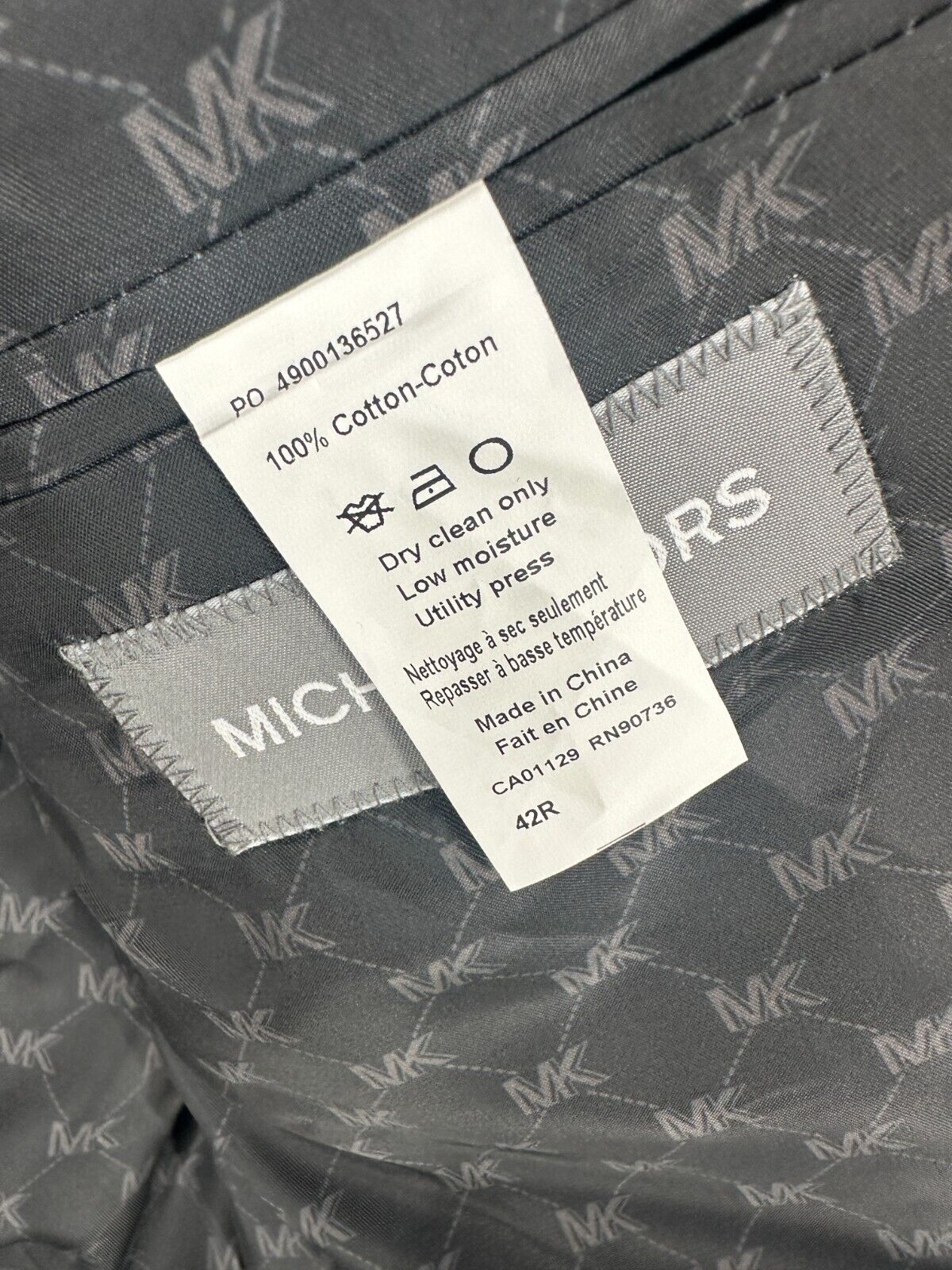 MICHAEL KORS Sport Coat Mens Size 42R Black Corduroy Classic Fit Stretch NWOT