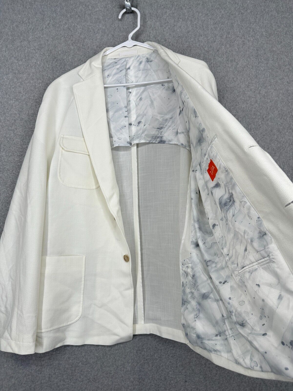 TALLIA Sport Coat Mens Size 42R White Textured 3 Button Jacket NWT $295