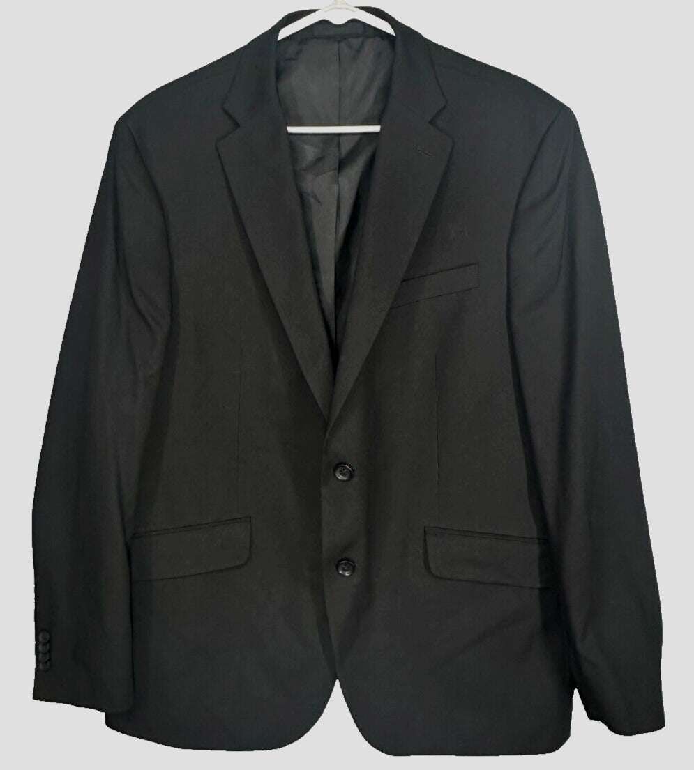 KENNETH COLE Suit Jacket Size 44L Black Techni-Cole Slim Fit Stretch NWOT $360