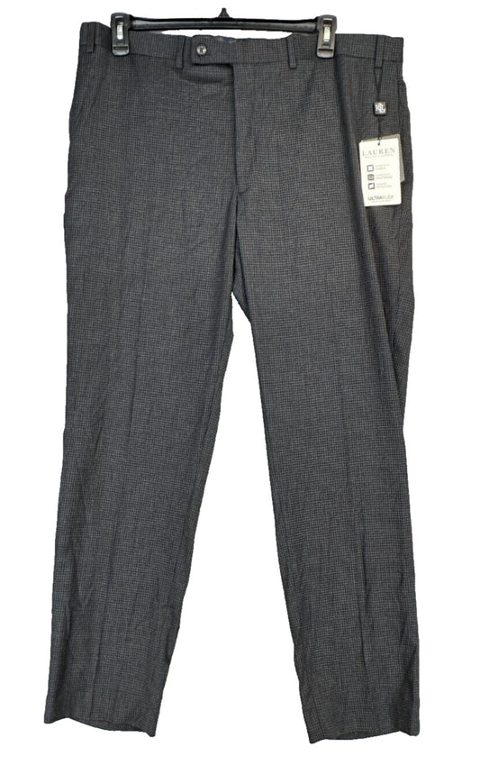 Lauren Ralph Lauren Pants Size 34x32 Gray Check Grid UltraFlex Classic NWT