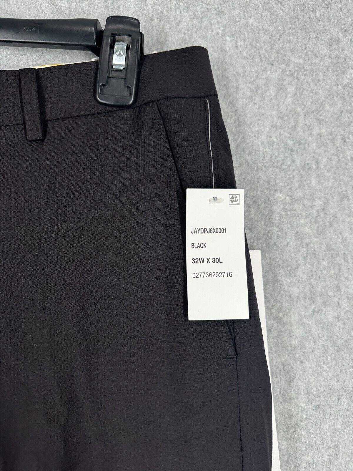 Calvin Klein Dress Pants Skinny Fit Size 32x30 Black Infinite Stretch FLAW! TORN