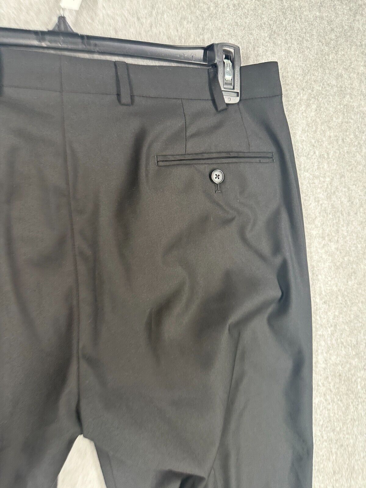 Calvin Klein Dress Pants Mens Size 36x30 Black Solid Slim Fit Performance