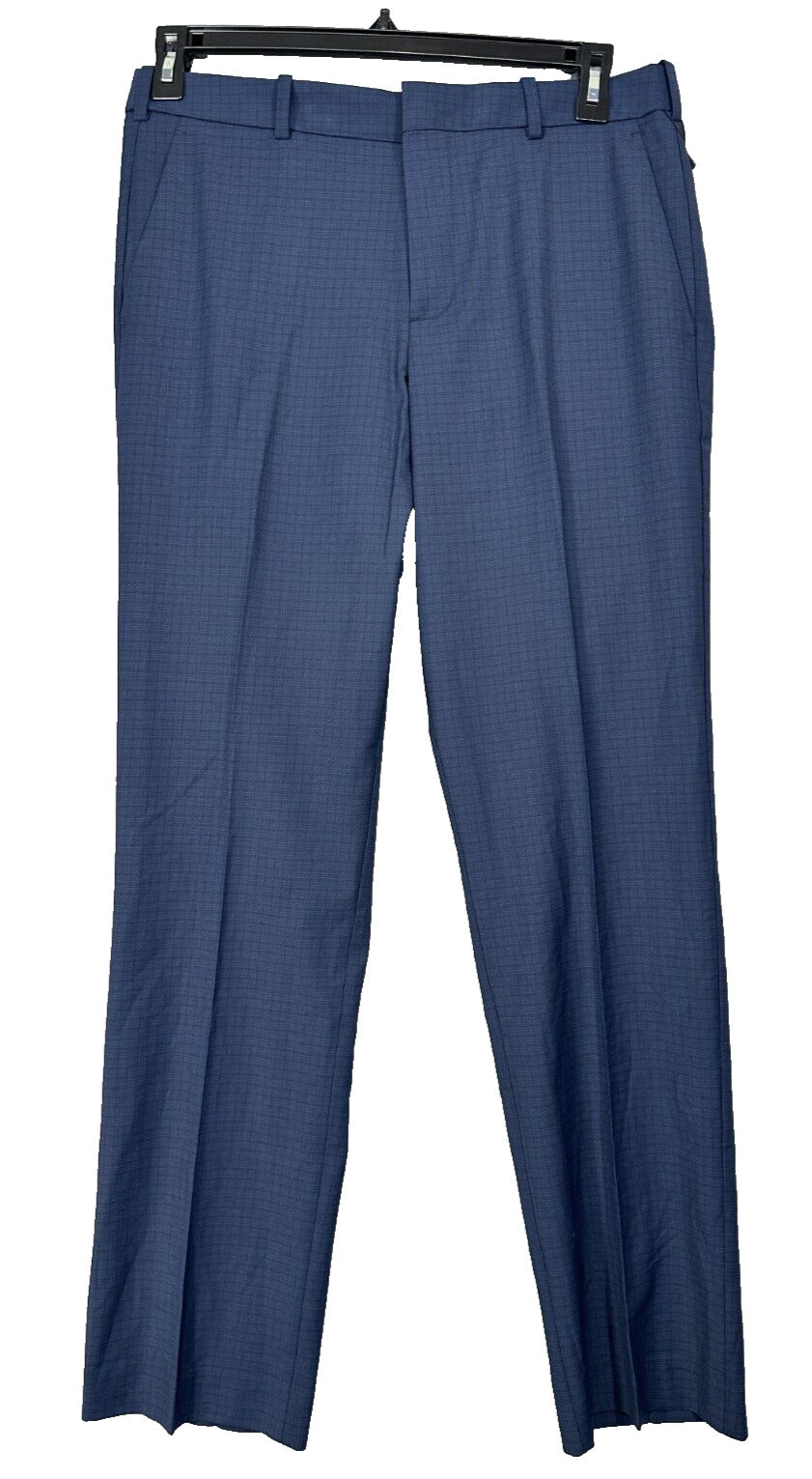 Perry Ellis Dress Pants Mens Size 36x34 Navy Plaid Modern Fit Resolution NWT