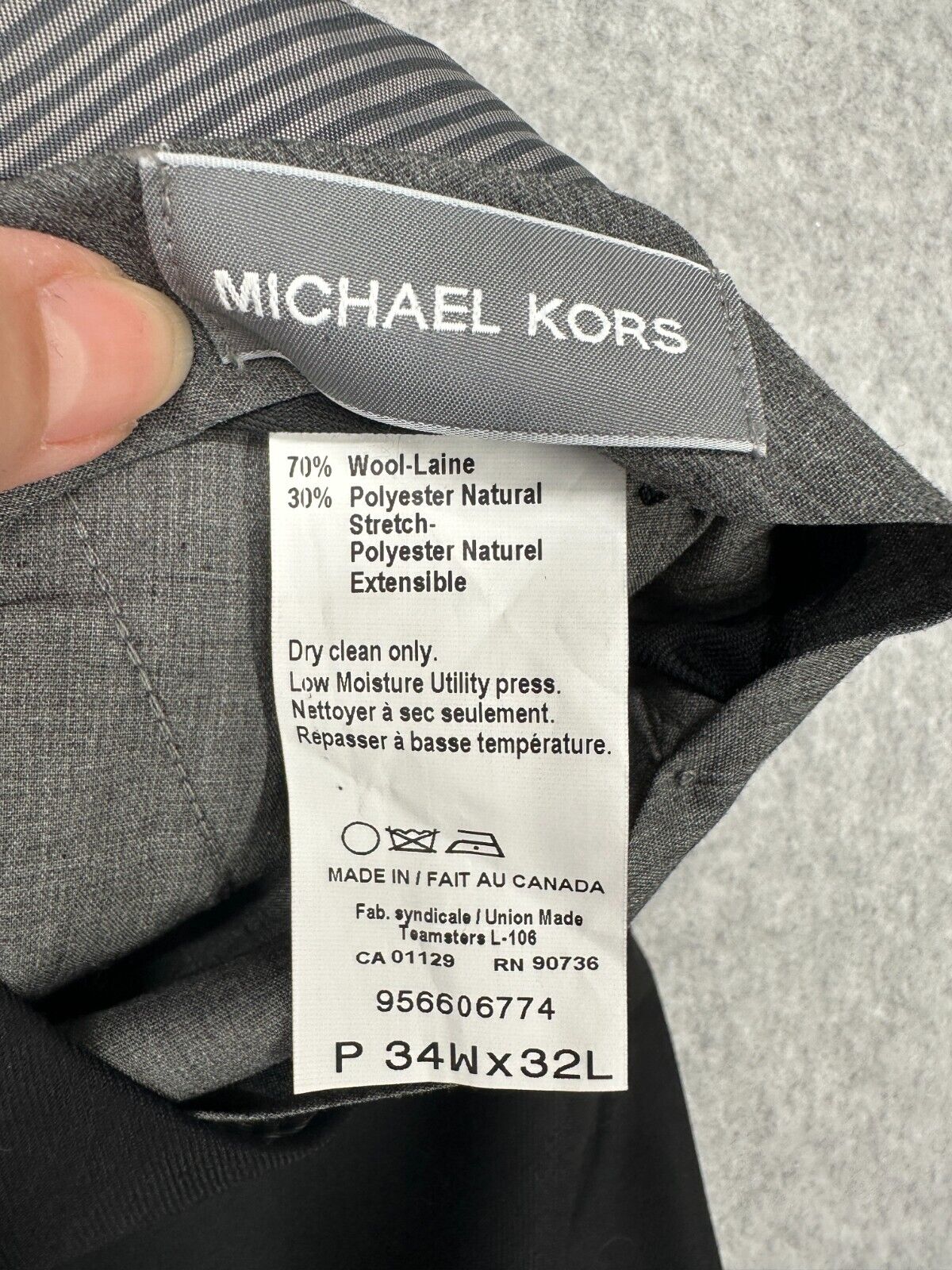 Michael Kors Suit Pants Mens Size 34x32 Black Classic Fit Wool Blend NWOT