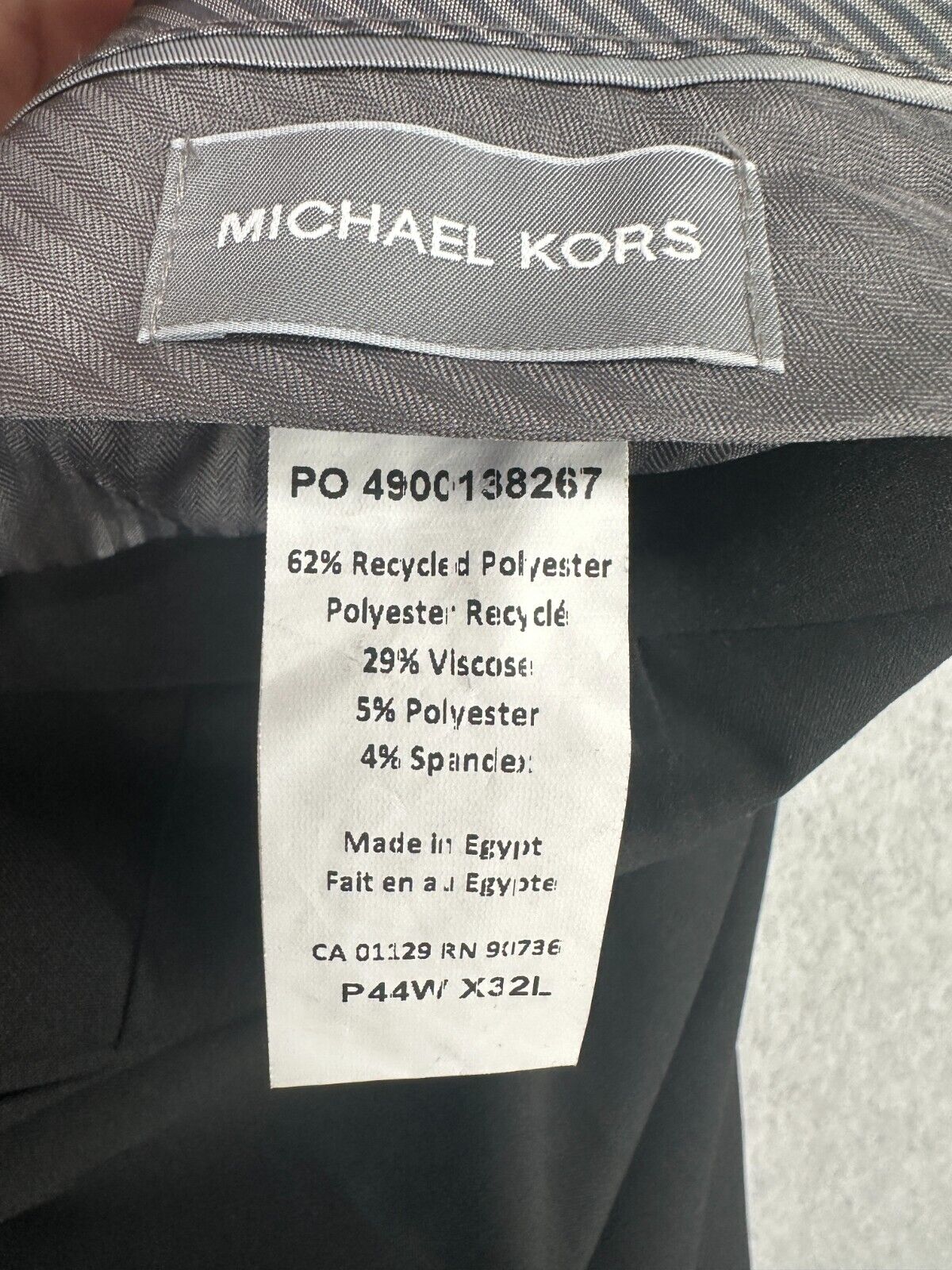 Michael Kors Dress Pants Mens Size 44x32 Black Classic Fit Performance NWOT