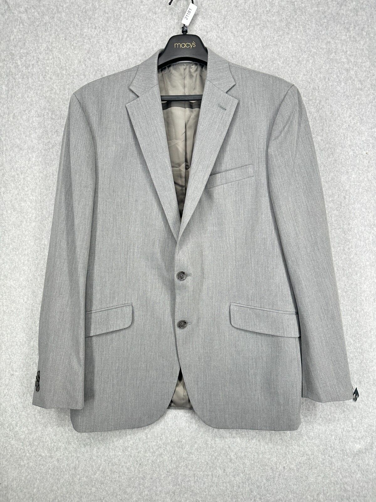 KENNETH COLE Suit Jacket Size 44L Light Gray Ready Flex Slim Fit NWOT $395