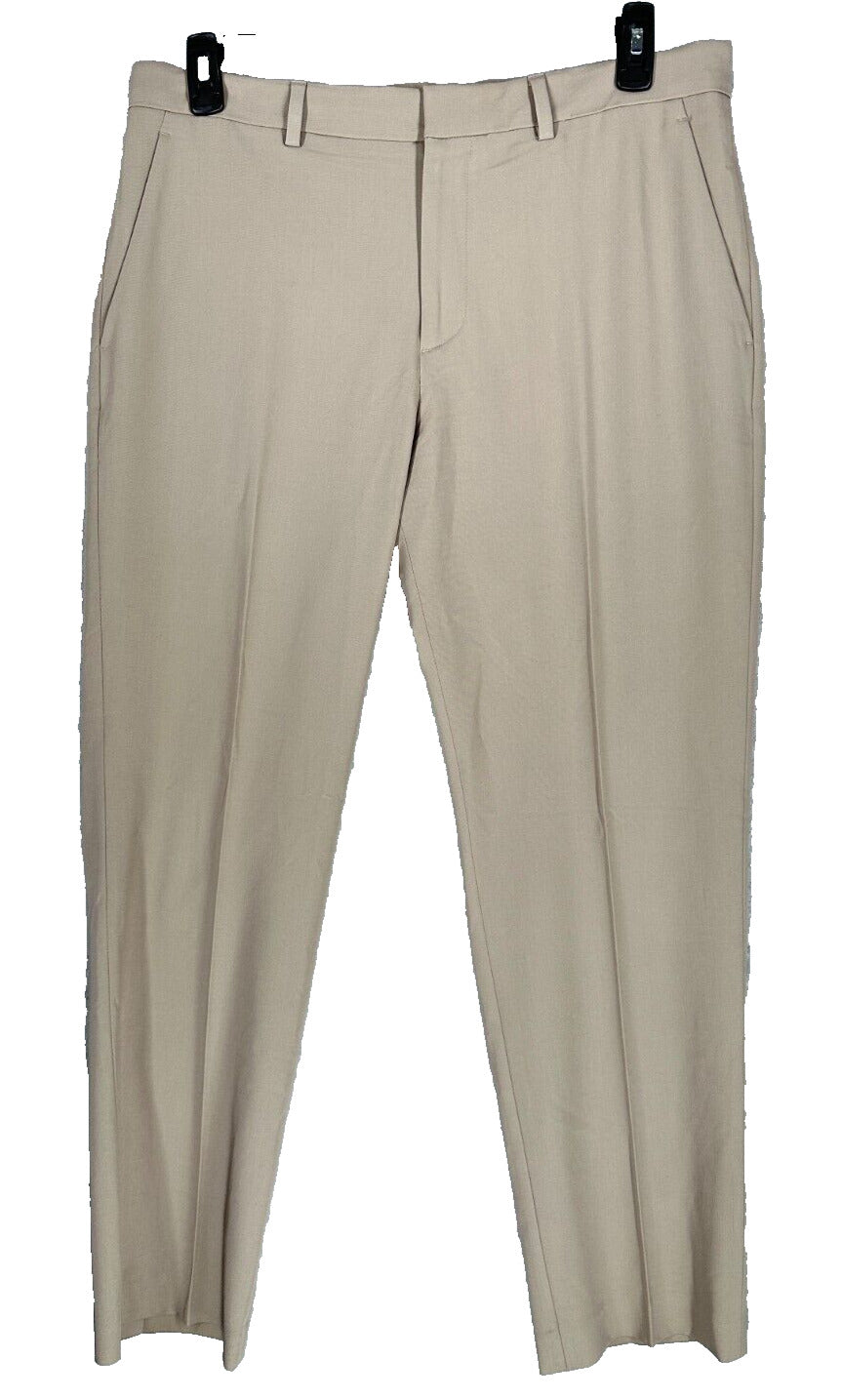 Perry Ellis Mens Dress Pants 36x30 Beige Modern Fit Stretch Resolution FLAWS