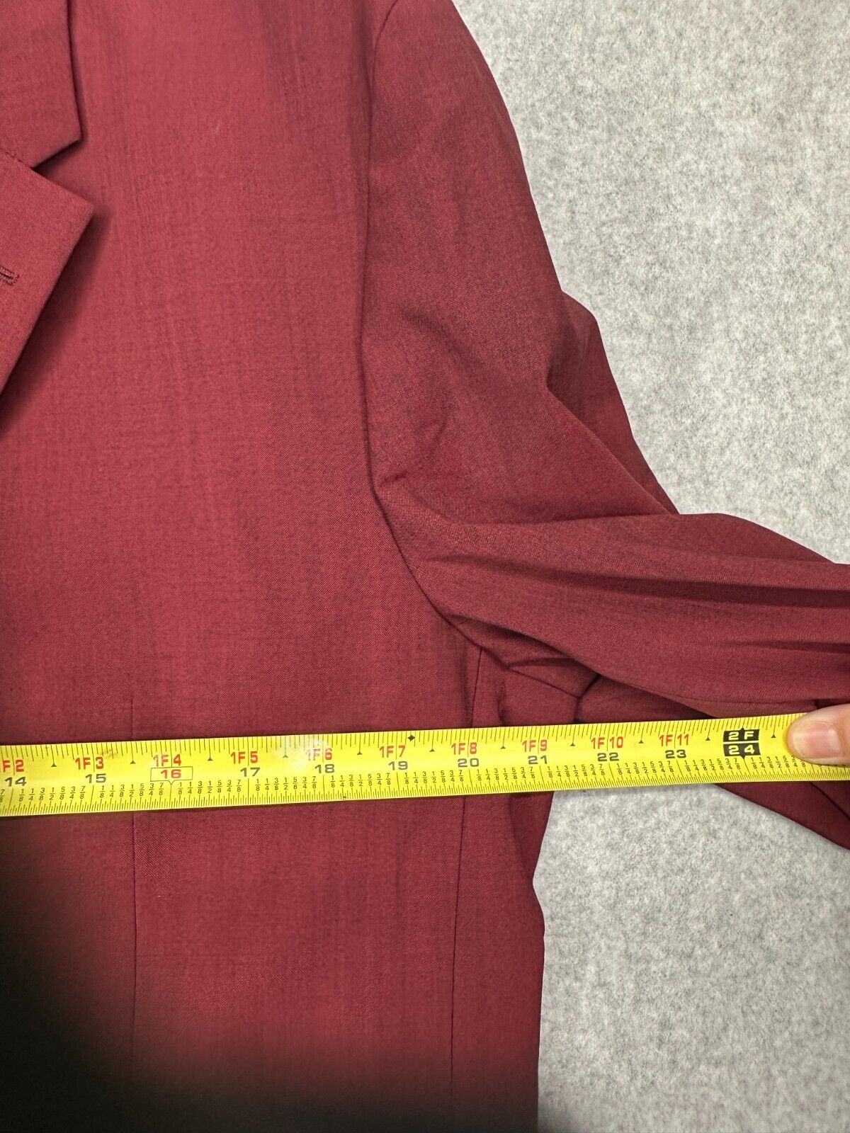 HUGO Suit Mens Size 42R 38x32 2-Piece Dark Red Double Breasted Super Flex NWT