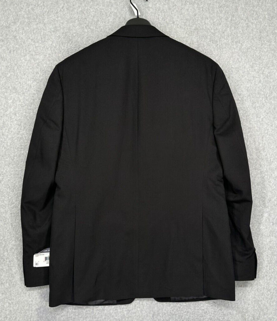 VAN HEUSEN Suit Jacket Mens Size 40R Deep Black Slim Fit Flex NWT