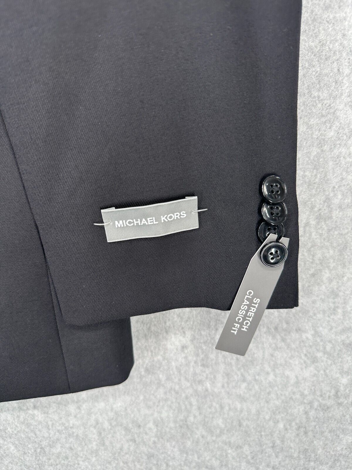 MICHAEL KORS Suit Jacket Size 42R Black Classic Fit Wool Blend Stretch NWT $450