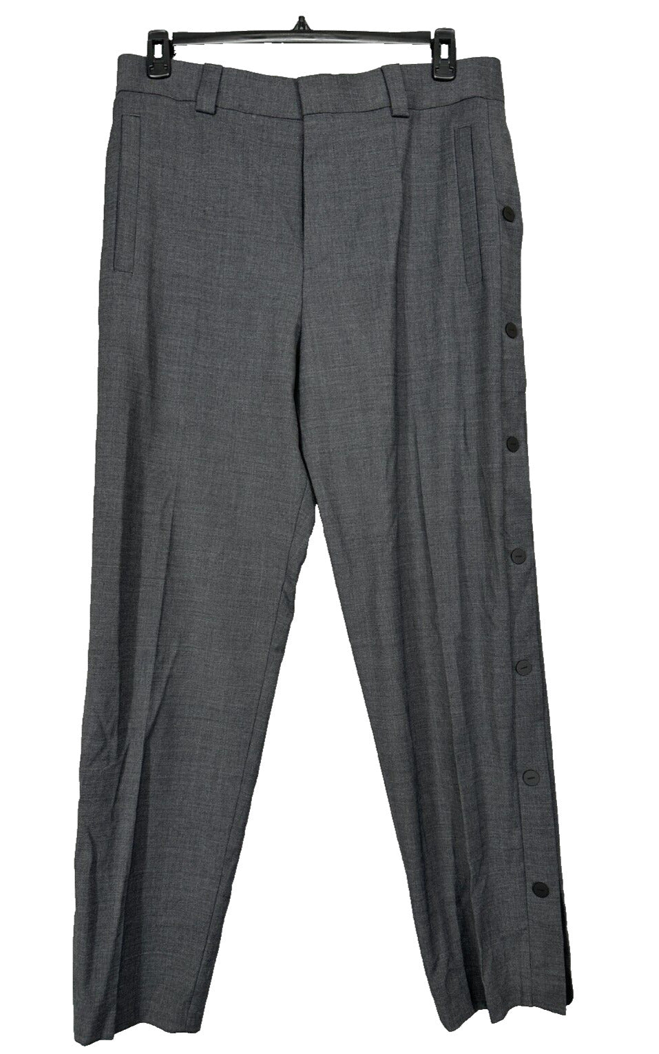 HUGO BOSS Suit Pants Mens Size 34x32 Dark Gray Side Snap Tear Away Slim Fit NWT