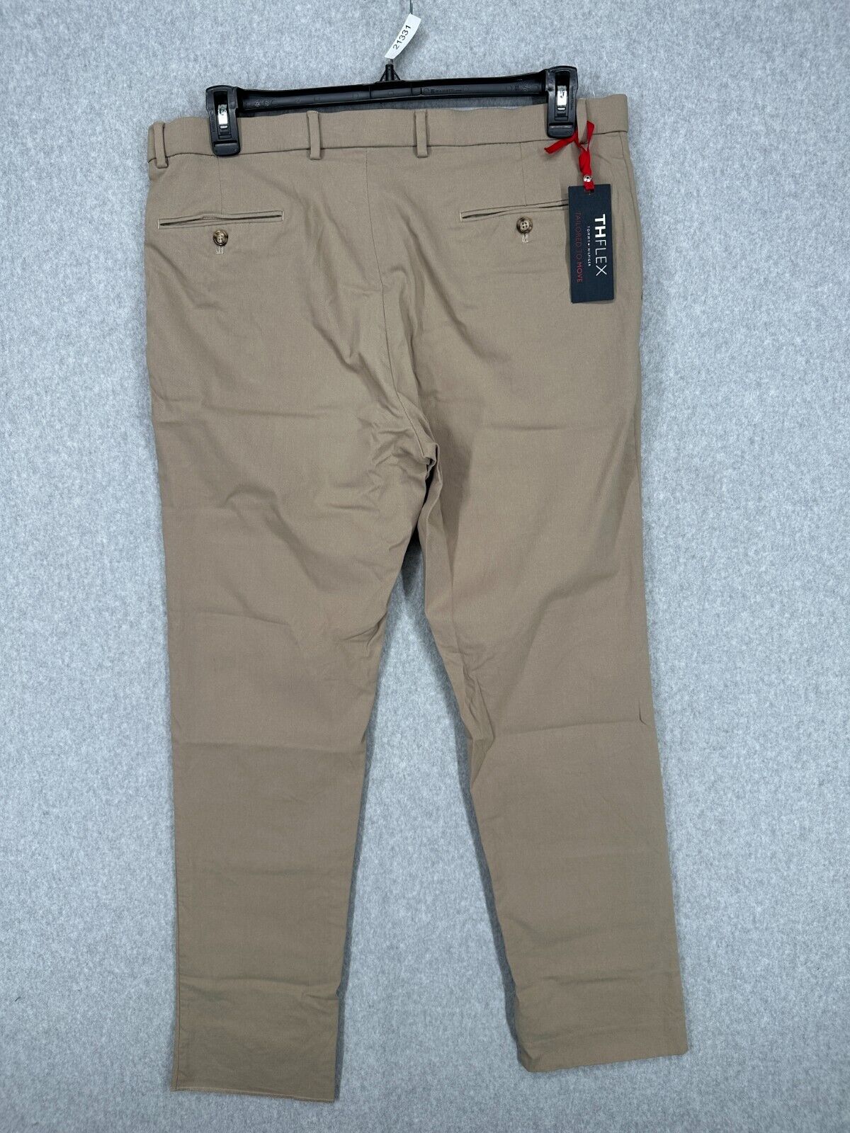 TOMMY HILFIGER Performance Pants Mens Size 36x31 Tan Modern Fit TH Flex Stretch