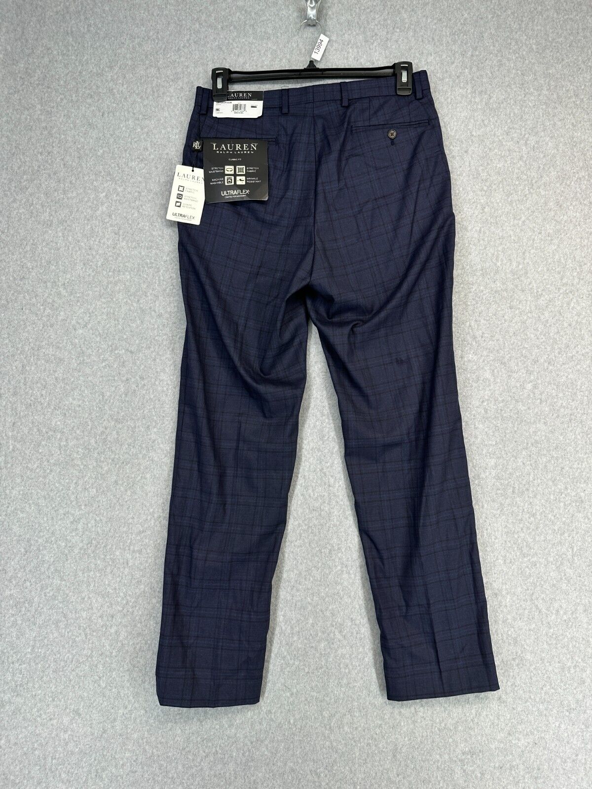 Lauren Ralph Lauren Dress Pants 32x32 Norton Navy Plaid Windowpane