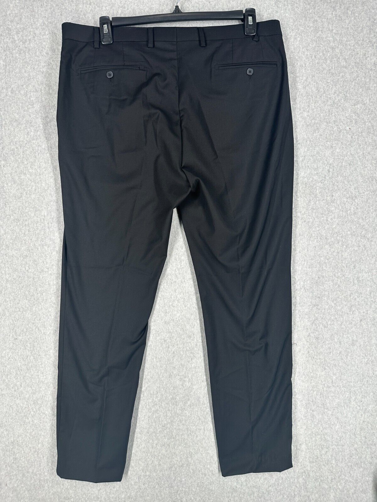 Calvin Klein Dress Pants Mens Size 38x32 Black Solid Slim Fit PreWorn FLAW