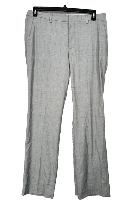 Perry Ellis Dress Pants Mens Size 31x30 Gray Slim Fit Tonal Windowpane NWT