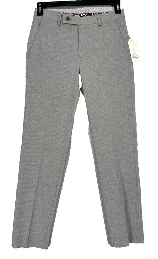 Ben Sherman Suit Pants Mens Size 30x30 Gray White Pinstripe Skinny Fit NWT