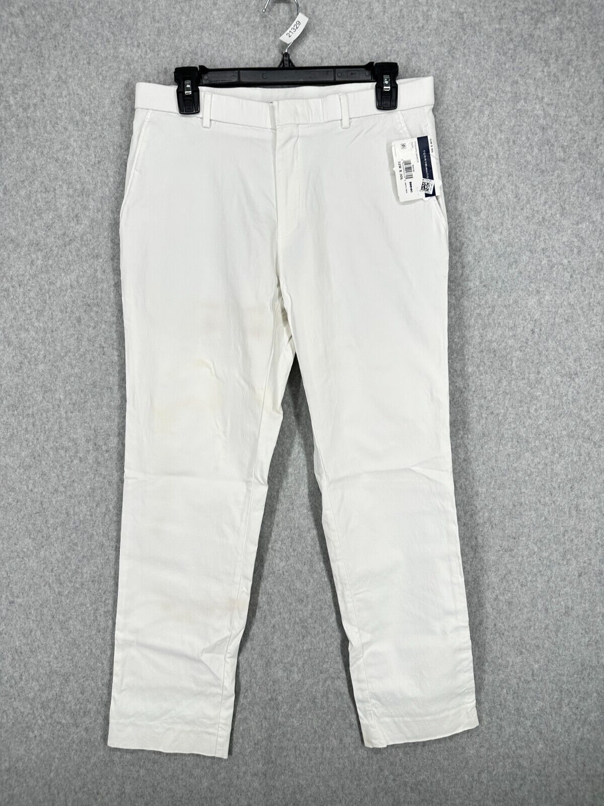 TOMMY HILFIGER Performance Pants Mens 32x30 White Modern Fit TH Flex Stretch