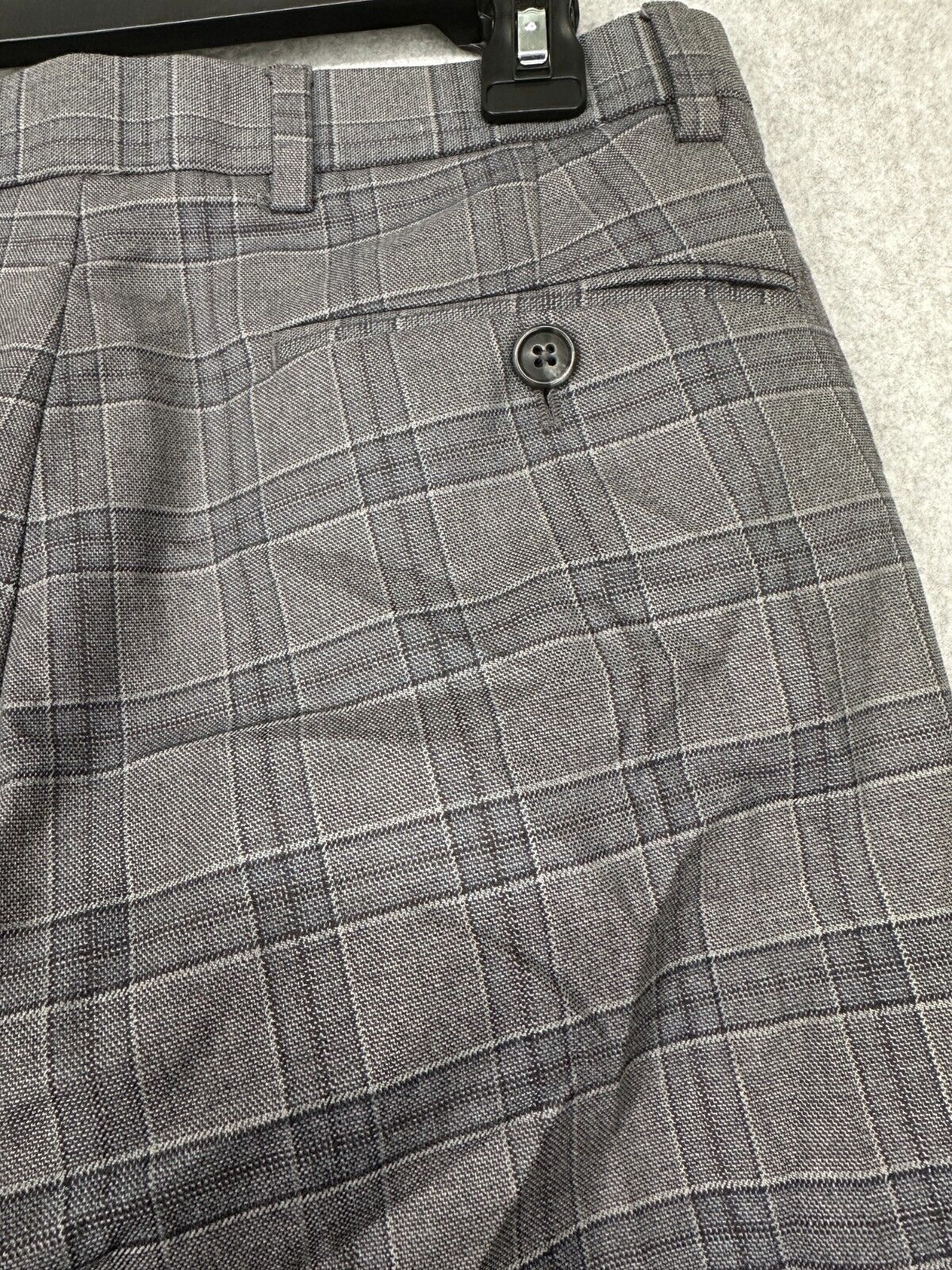 TOMMY HILFIGER Dress Pants Mens Size 32x32 Gray Blue Plaid Modern Fit TATE NWT