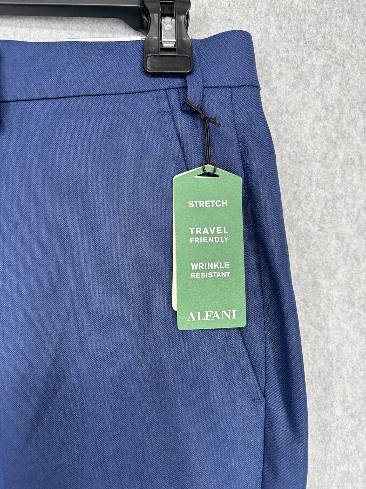 ALFANI Suit Pants Size 36x30 Blue Slim Fit Stretch Solid NWOT $135