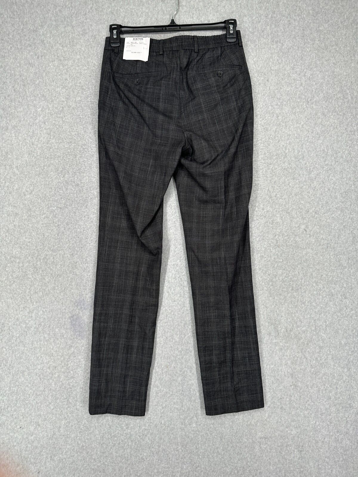 Kenneth Cole Suit Men Size 36R 29x32 Charcoal Plaid Slim Fit Ready Flex 2-Piece