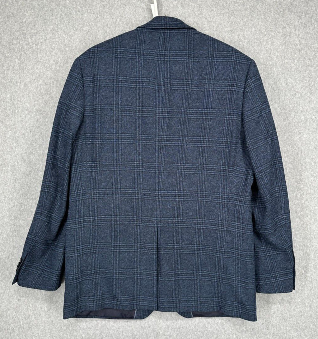 MICHAEL KORS Sport Coat Mens Size 44R Navy Pattern Plaid Classic Fit NWOT