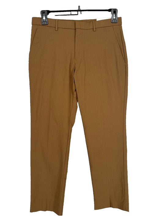 TOMMY HILFIGER Dress Pants Mens Size 32x30 Camel Brown Solid Stretch Performance