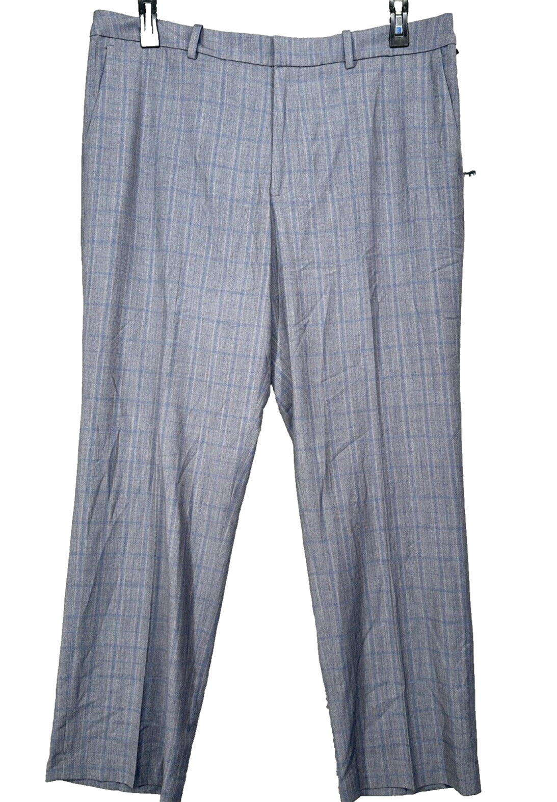 Perry Ellis Dress Pants Mens Size 36x30 Mid Gray Plaid Modern Fit Resolution NWT