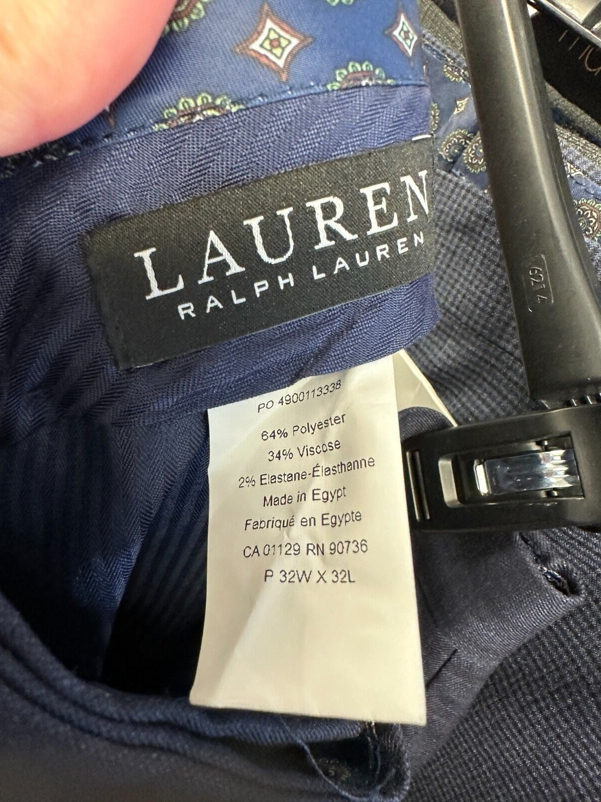 Lauren Ralph Lauren Dress Pants 32x32 Norton Navy Plaid Windowpane