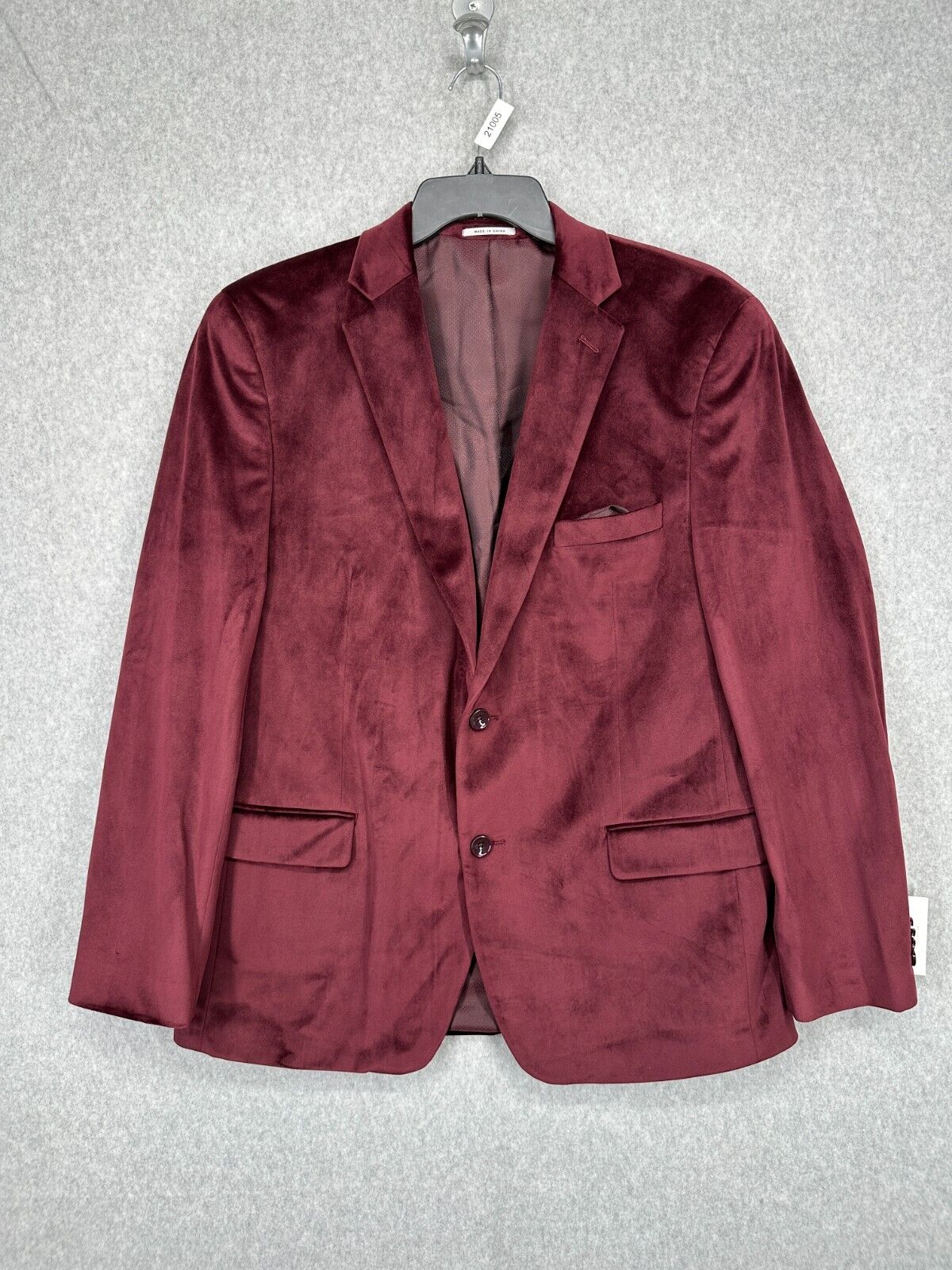 ALFANI Sports Coat Velvet Size 44R Burgundy Slim Fit Jacket NWOT