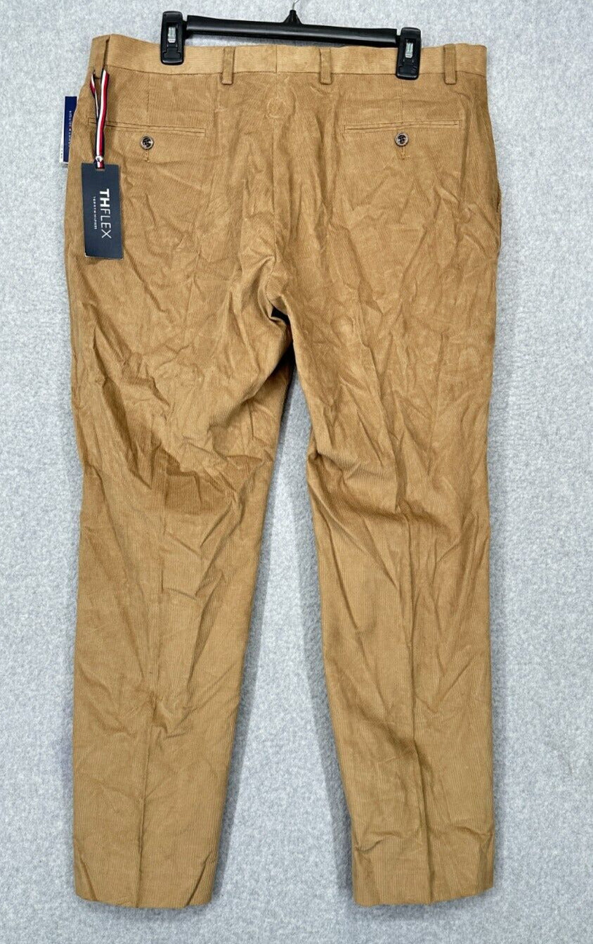 TOMMY HILFIGER Corduroy Pants Mens Size 34x30 Khaki Beige Modern Fit NWOT $95