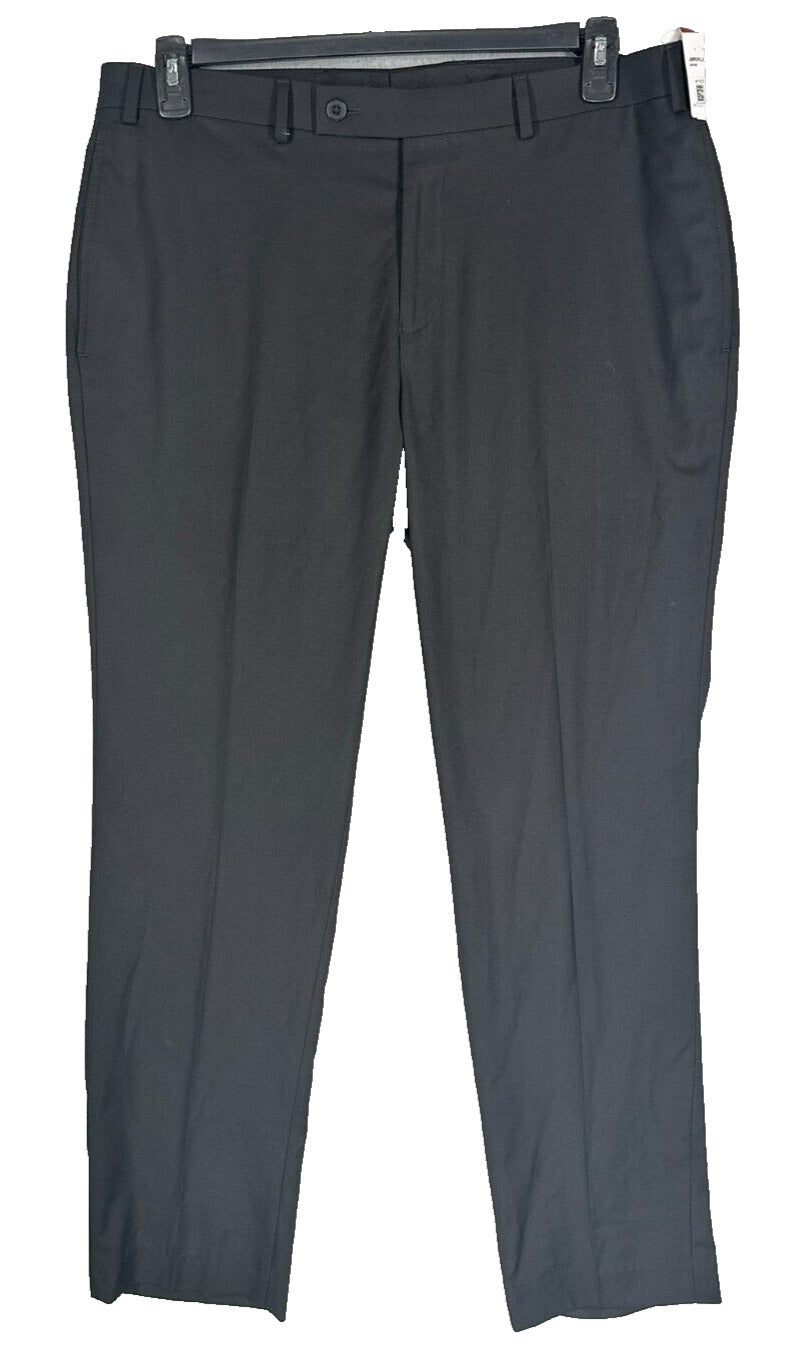 Calvin Klein Dress Pants Mens Size 36x30 Black Solid Slim Fit Performance