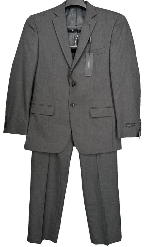 MARC NEW YORK Suit Mens Size 36S 29x32 2-Piece Charcoal Modern Fit Stretch FLAW